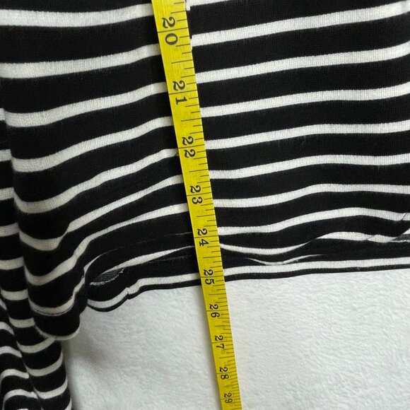 Velvet by Graham Spencer Knit Blazer Black White Stripe One Button Size M - Picture 8 of 9